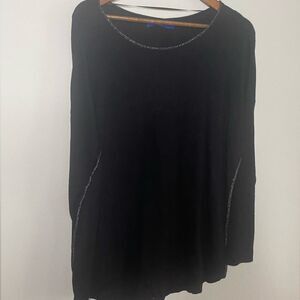 NWT Apt. 9 Women’s Black Long Sleeve sweater top Size XXL